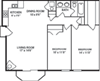 2 bedroom, 1 bathroom w/fireplace